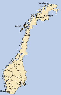 mapka Norska